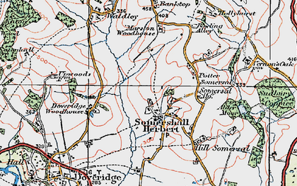Old map of Somersal Herbert in 1921