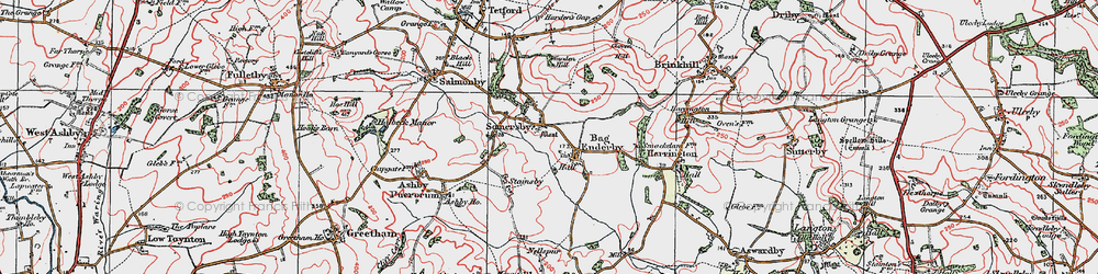 Old map of Somersby in 1923