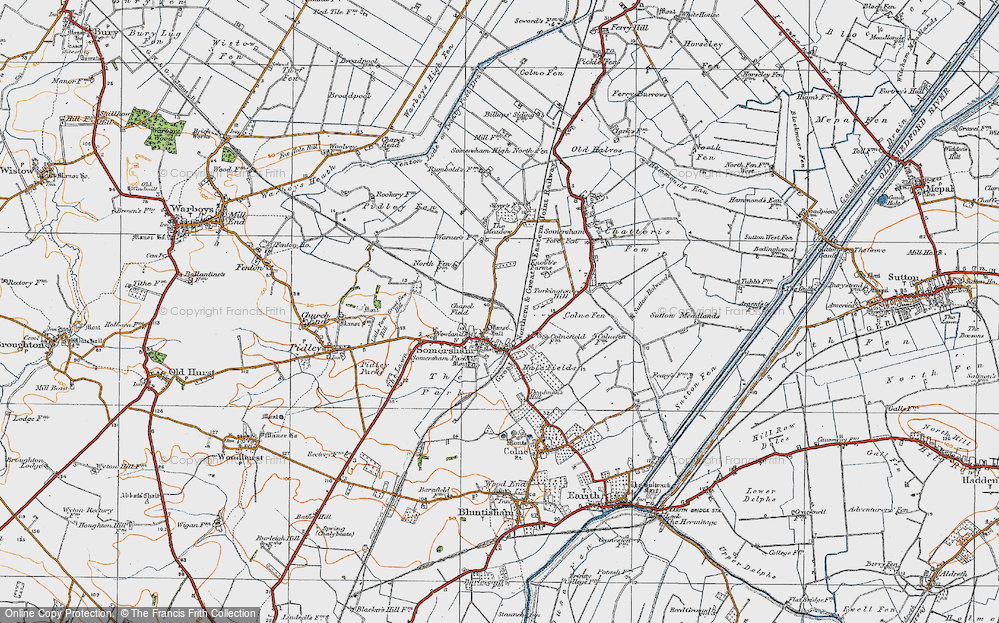 Old Map of Somersham, 1920 in 1920