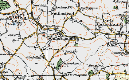 Old map of Somersham in 1921
