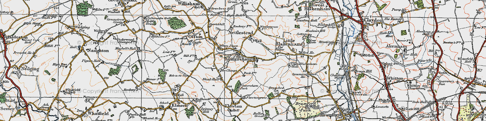 Old map of Somersham in 1921