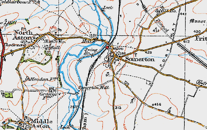 Old map of Somerton in 1919