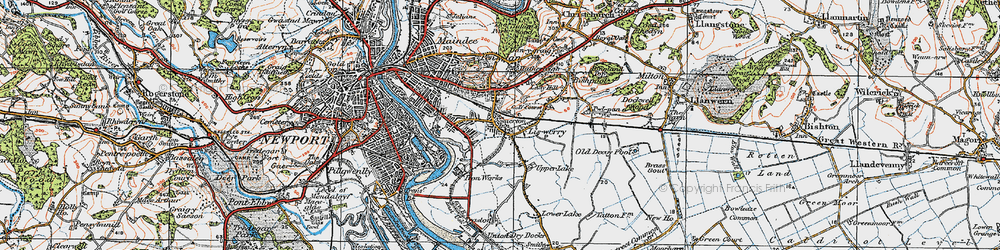 Old map of Somerton in 1919