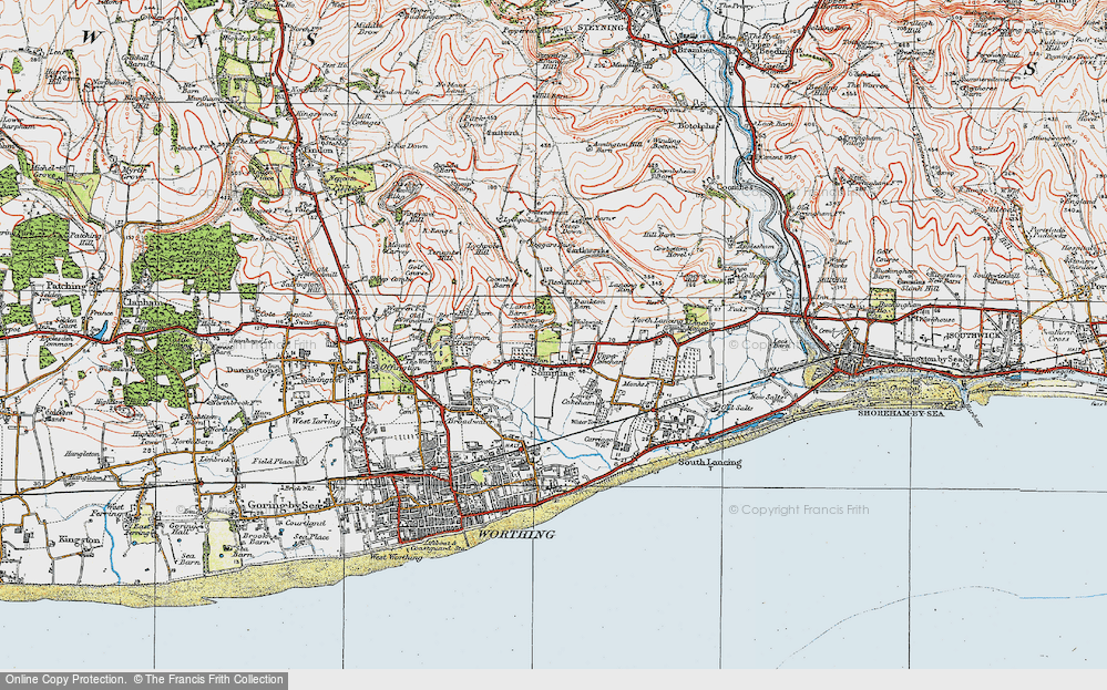 Old Map of Sompting Abbotts, 1920 in 1920