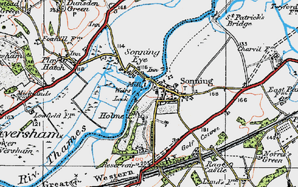 Old map of Sonning in 1919