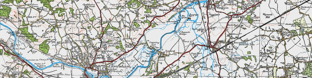 Old map of Sonning Eye in 1919