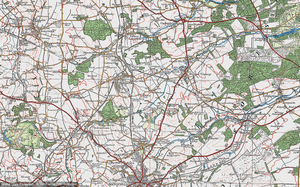 Old Map of Sookholme, 1923 in 1923