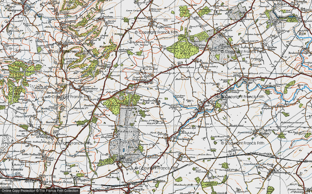 Old Map of Historic Map covering Bullpark Wood in 1919