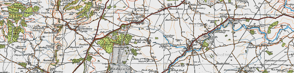 Old map of Sopworth in 1919