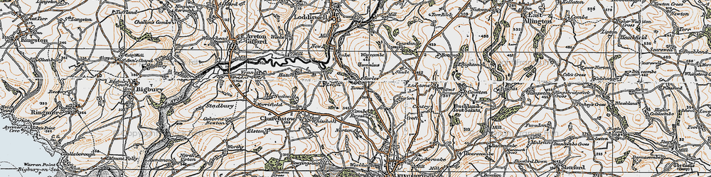 Old map of Sorley in 1919