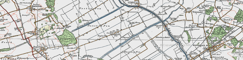 Old map of Blankney Fen in 1923