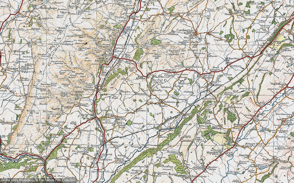 Old Map of Soudley, 1920 in 1920