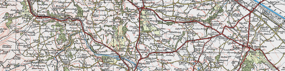 Old map of Soughton in 1924