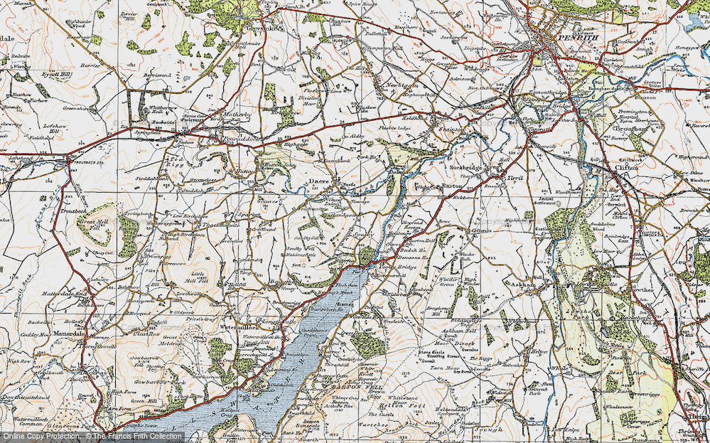 Old Map of Historic Map covering Dalemain in 1925