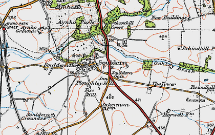 Old map of Souldern in 1919