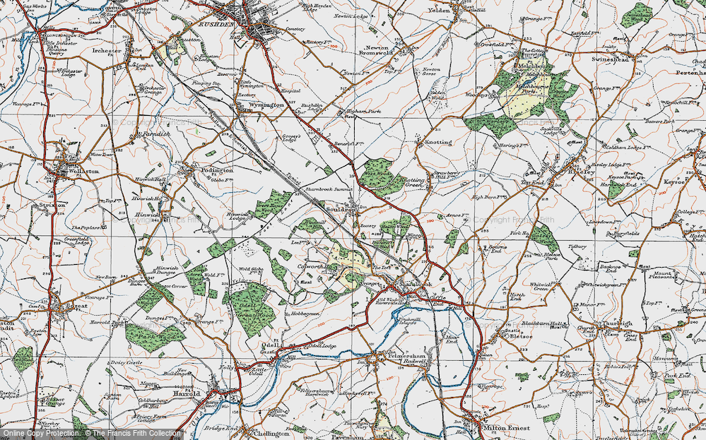 Old Map of Souldrop, 1919 in 1919