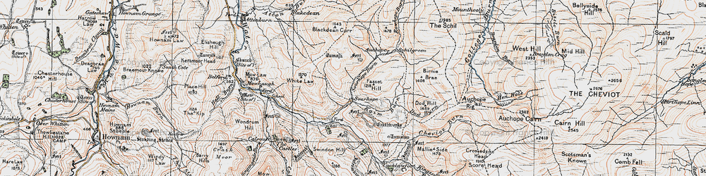 Old map of Kelsocleuch Burn in 1926