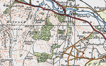Old map of Wolseley Plain in 1921