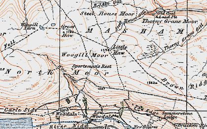 Old map of Woogill Moor in 1925
