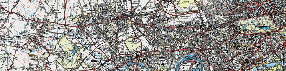 Old map of South Acton in 1920