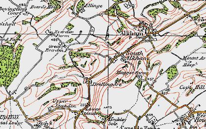 Old map of South Alkham in 1920