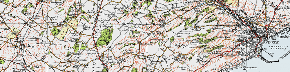 Old map of South Alkham in 1920