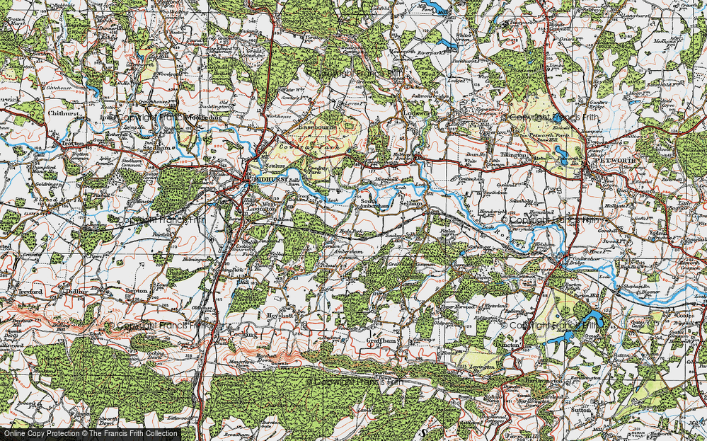 Old Map of Historic Map covering Ambersham Common in 1920