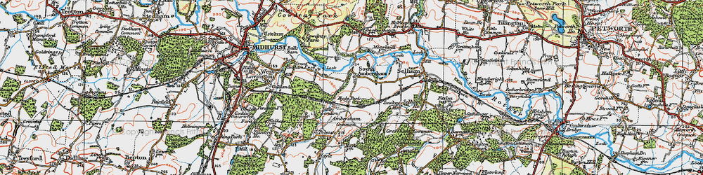 Old map of Ambersham Common in 1920