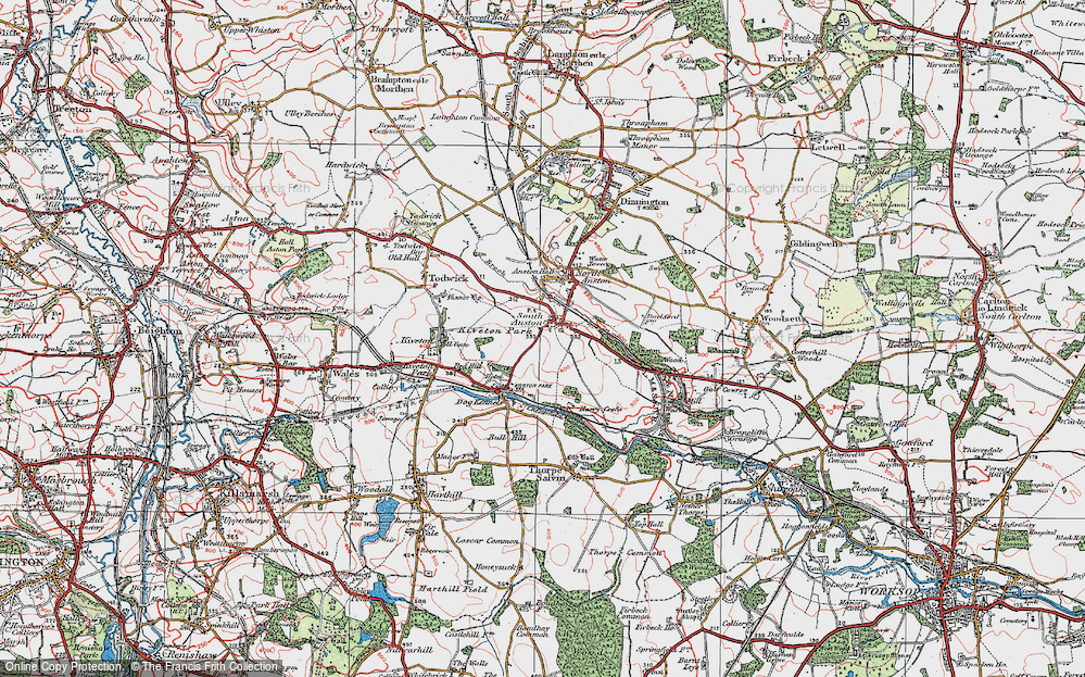 Old Map of South Anston, 1923 in 1923