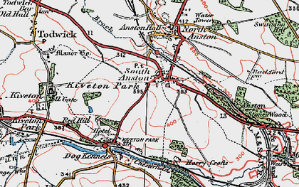 Old map of South Anston in 1923