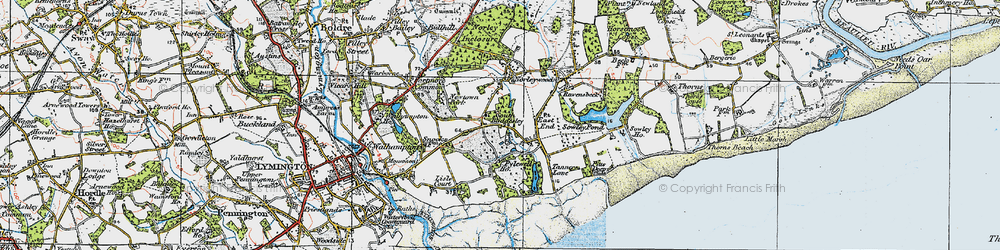 Old map of South Baddesley in 1919