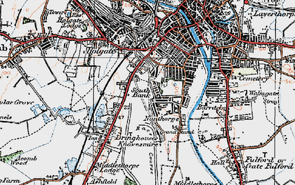 Old map of South Bank in 1924