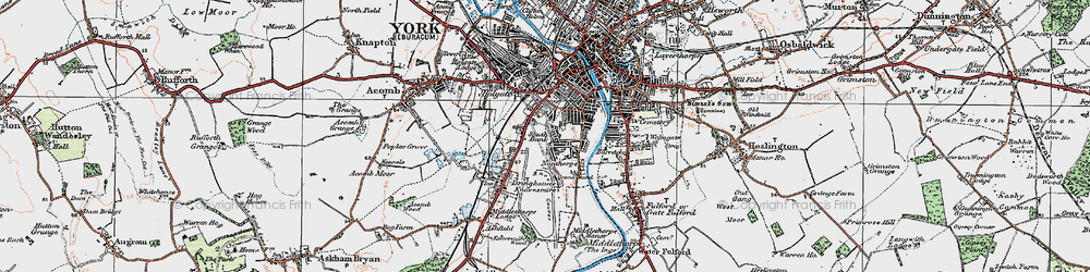 Old map of South Bank in 1924