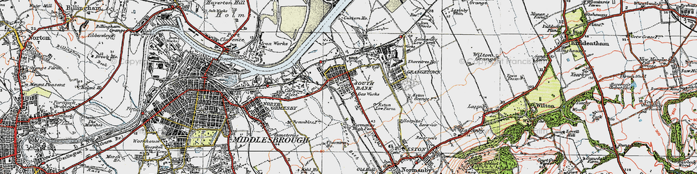 Old map of South Bank in 1925
