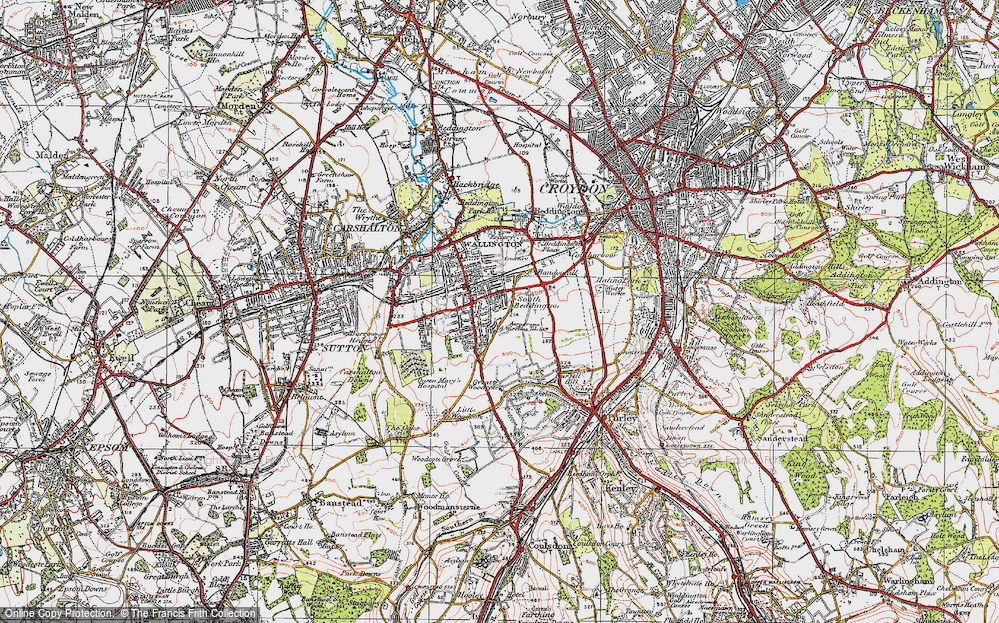 Old Map of South Beddington, 1920 in 1920