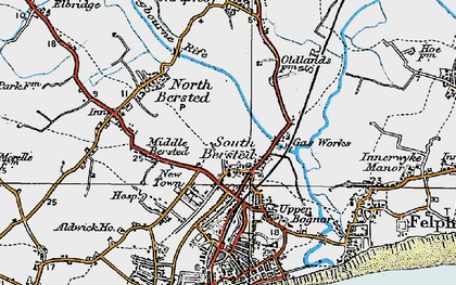 Old map of South Bersted in 1920