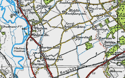 Old map of South Bockhampton in 1919