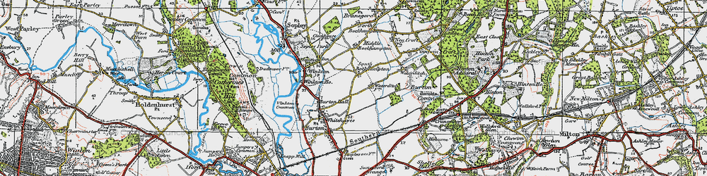 Old map of South Bockhampton in 1919