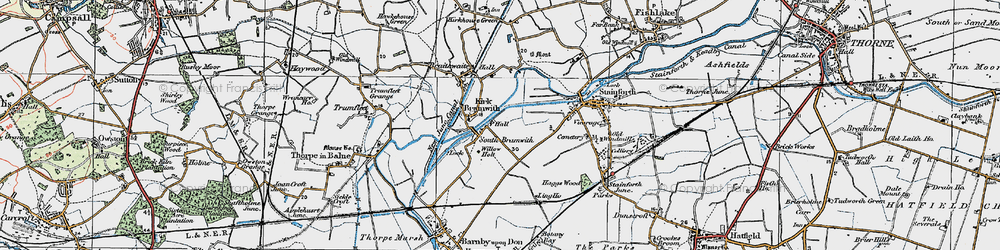 Old map of South Bramwith in 1923