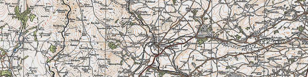 Old map of Aish Ridge in 1919