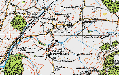 Old map of South Brewham in 1919