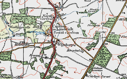 Old map of South Carlton in 1923