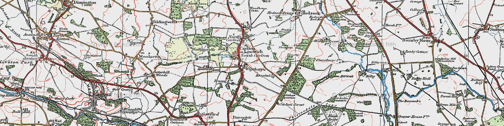 Old map of South Carlton in 1923