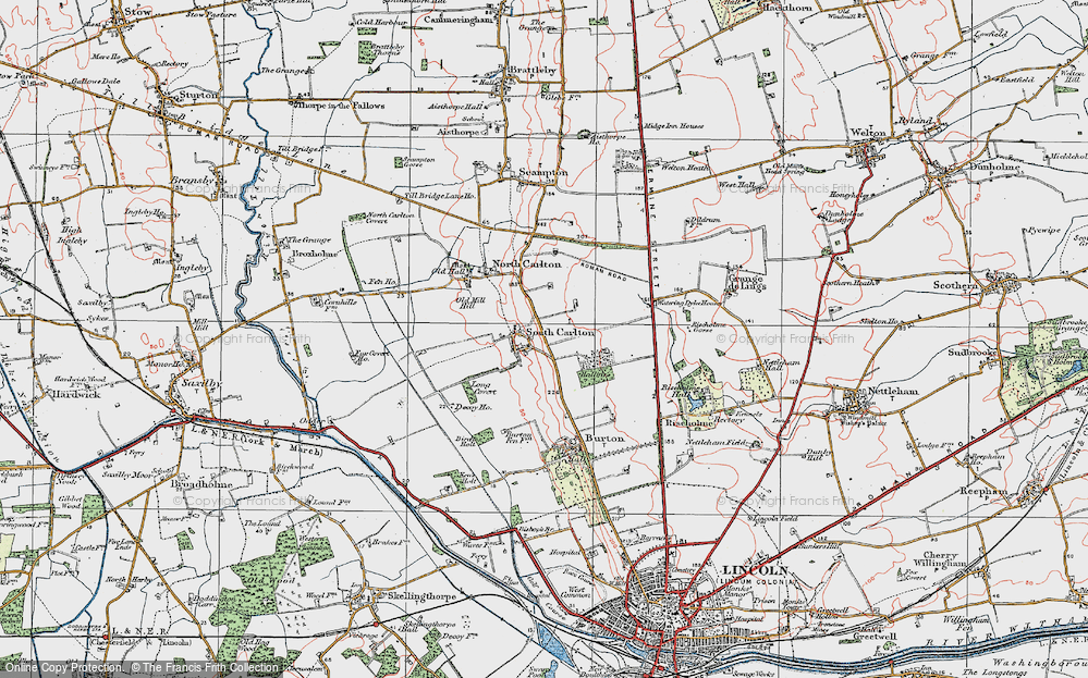 Old Map of South Carlton, 1923 in 1923
