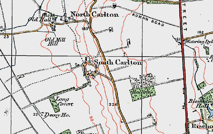 Old map of South Carlton in 1923