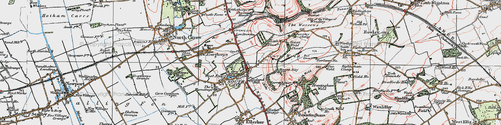 Old map of South Cave in 1924