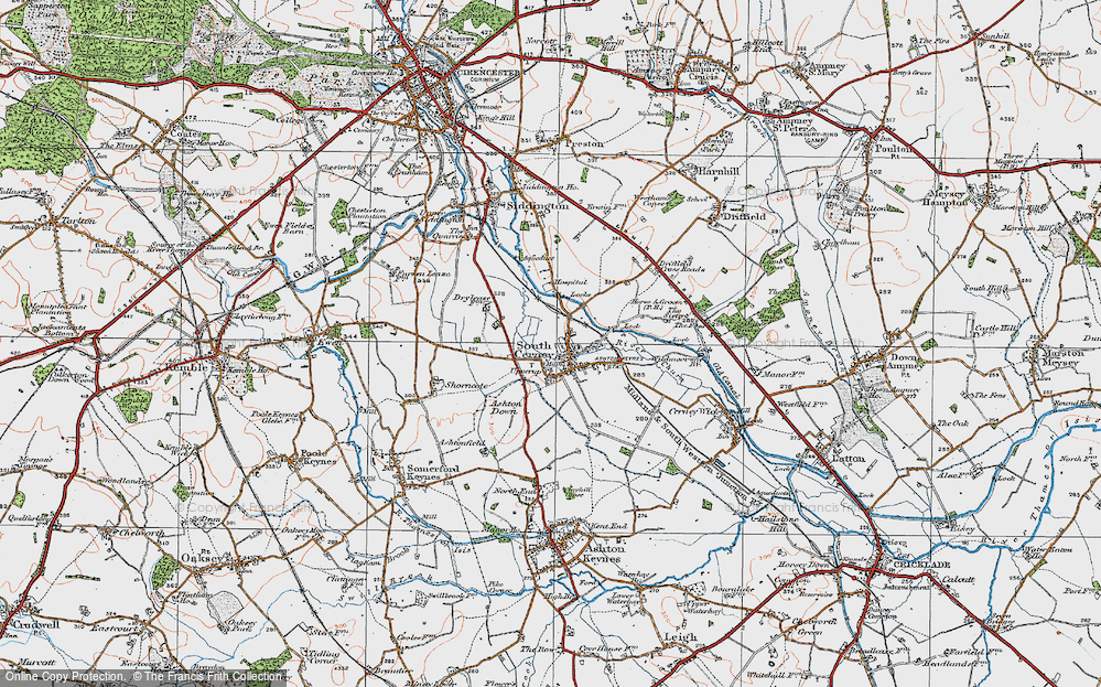 Old Map of South Cerney, 1919 in 1919