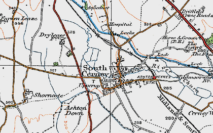 Old map of South Cerney in 1919