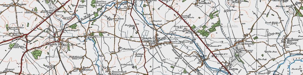Old map of South Cerney in 1919