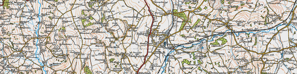 Old map of South Chard in 1919